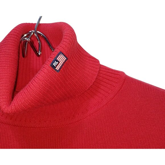 Polo Jeans Co Ralph Lauren Rib Knit Turtleneck Sweater Womens M Preppy Classic - Picture 2 of 6
